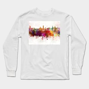 Aberdeen skyline in watercolor background Long Sleeve T-Shirt